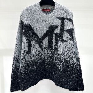 MaxMara Black and Gray Crewneck Sweater